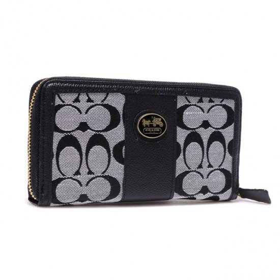 Coach Zippy In Signature Large Grey Wallets BLQ  Coach Zippy In Signature Large Grey Wallets BLQ